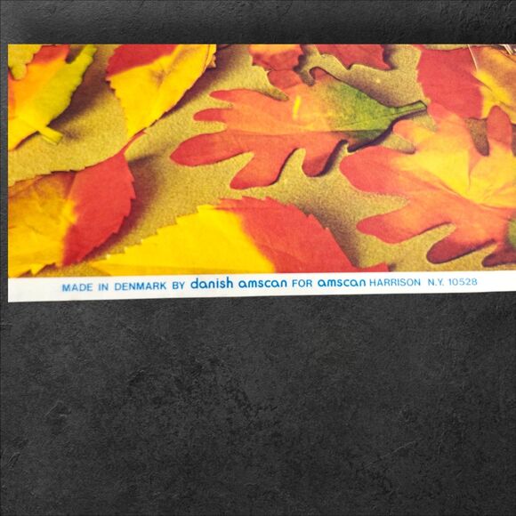 Vintage Amscan Tissue Paper Fall Leaves Lot of 2 Packs Denmark 1970s Autumn Leaf - Picture 4 of 5
